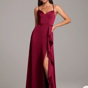 Elegant Burgundy Evening Gown